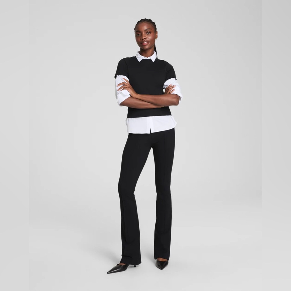 SPANX Ponte Micro Flare Pant Classic Black Size 2XT - Picture 2 of 7